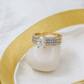 Three-Row Pave Oval Ring