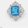Glacial Floral Blue Diamond Ring