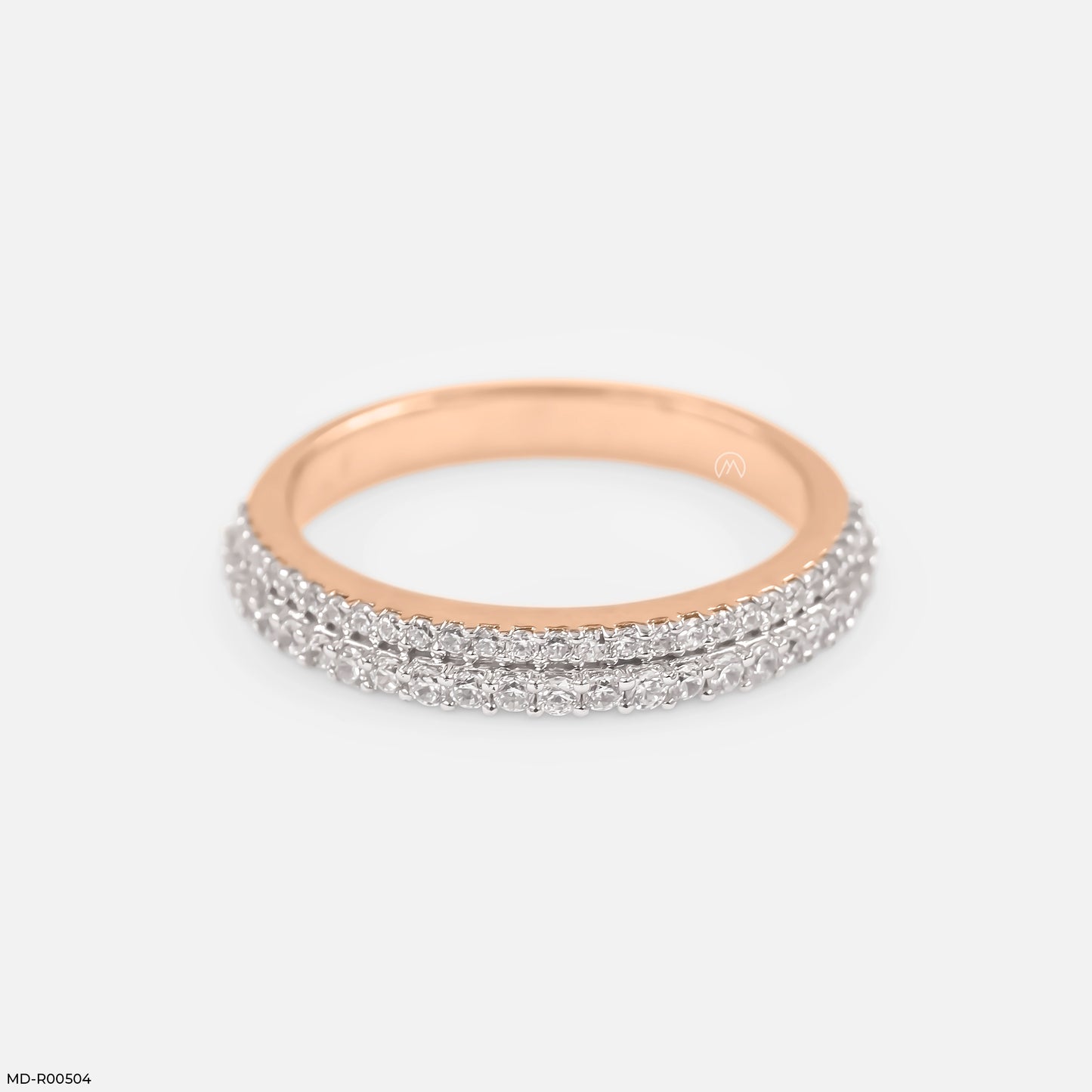 Double Row Diamond Eternity Band Rings