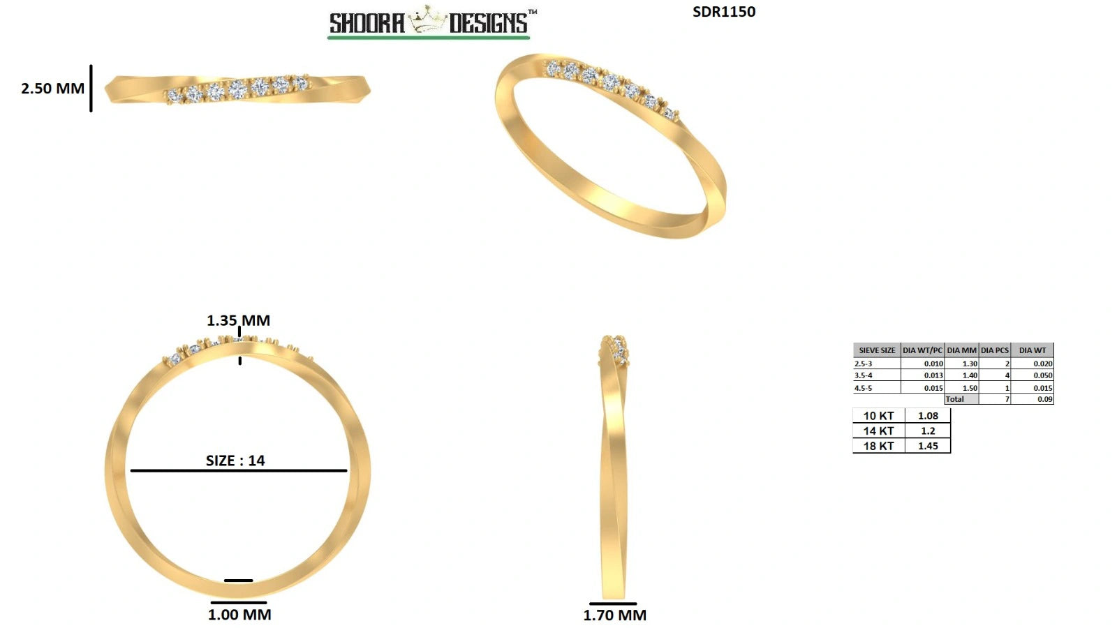 Twisted Helix Diamond Ring