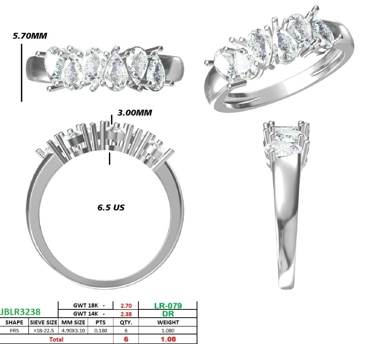 Harmonic Pear Flash Diamond Ring