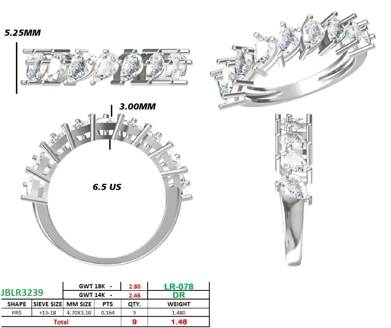 Alterna Flare Pear Diamond Ring
