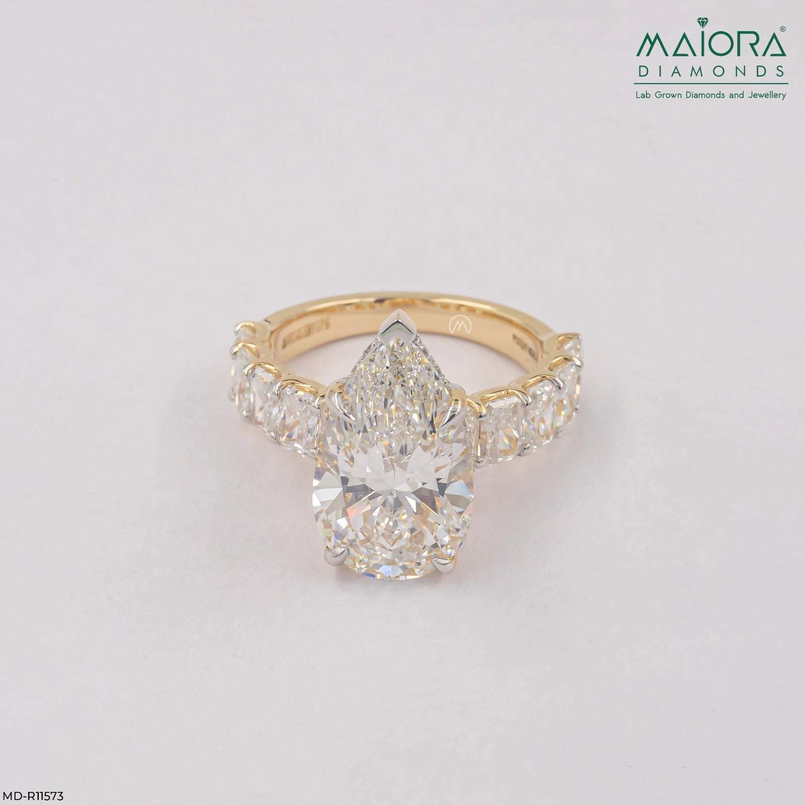 8.65 Carat Pear Spark Solitaire Diamond Ring