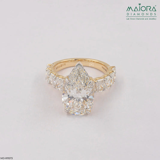 8.65 Carat Pear Spark Solitaire Diamond Ring