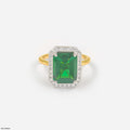 Swiss Emerald Halo Diamond Ring
