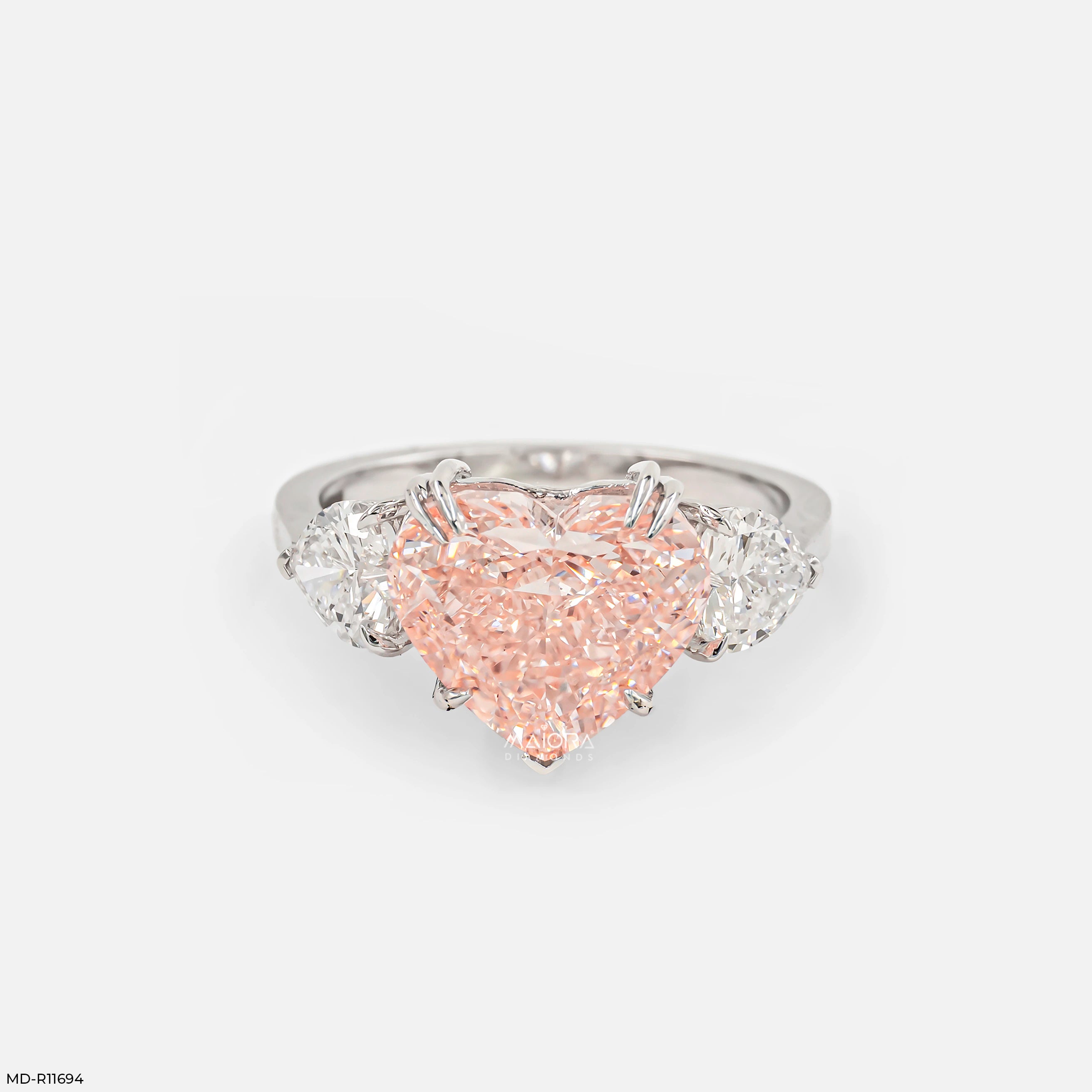 Trinity Heart Solitaire Diamond Ring