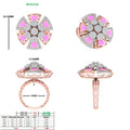 Kinetic Enameling Cluster Diamond Cocktail Ring