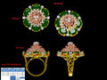 Oval Ruby Rose Diamond Cocktail Ring