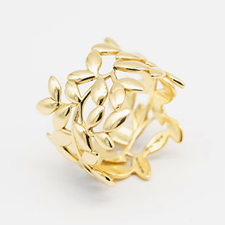 18k Gold Plated Flower Ornament Ring